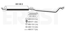 ERNST Mittelschalldämpfer 051002 für OPEL ASTRA CC T98 Caravan F08 F48 F35 F67