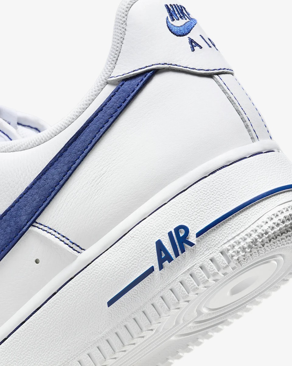 New Nike Air Force 1 '07 LV8 Low Shoes - White/ Deep Royal Blue