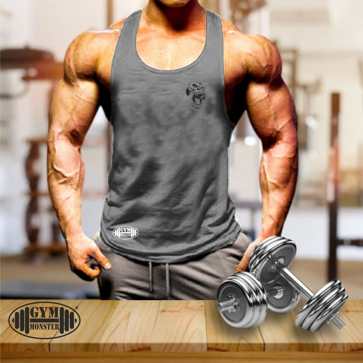 Gorilla Roar Vest Pocket Gym Clothing Bodybuilding Training