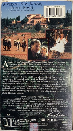 Much Ado About Nothing 1993 VHS Kenneth Branagh Michael Keaton VHSshopCom  - Picture 2 of 12