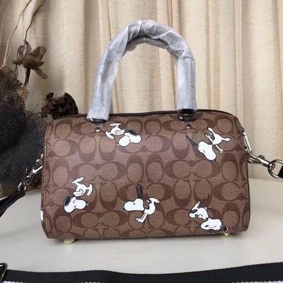 Coach x Peanuts Snoopy Rowan Satchel Bag Hand Boston Tote C4118 Limited from JPN