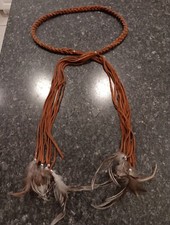 Vintage Braided Suede Hippy Boho Southwestern Belt