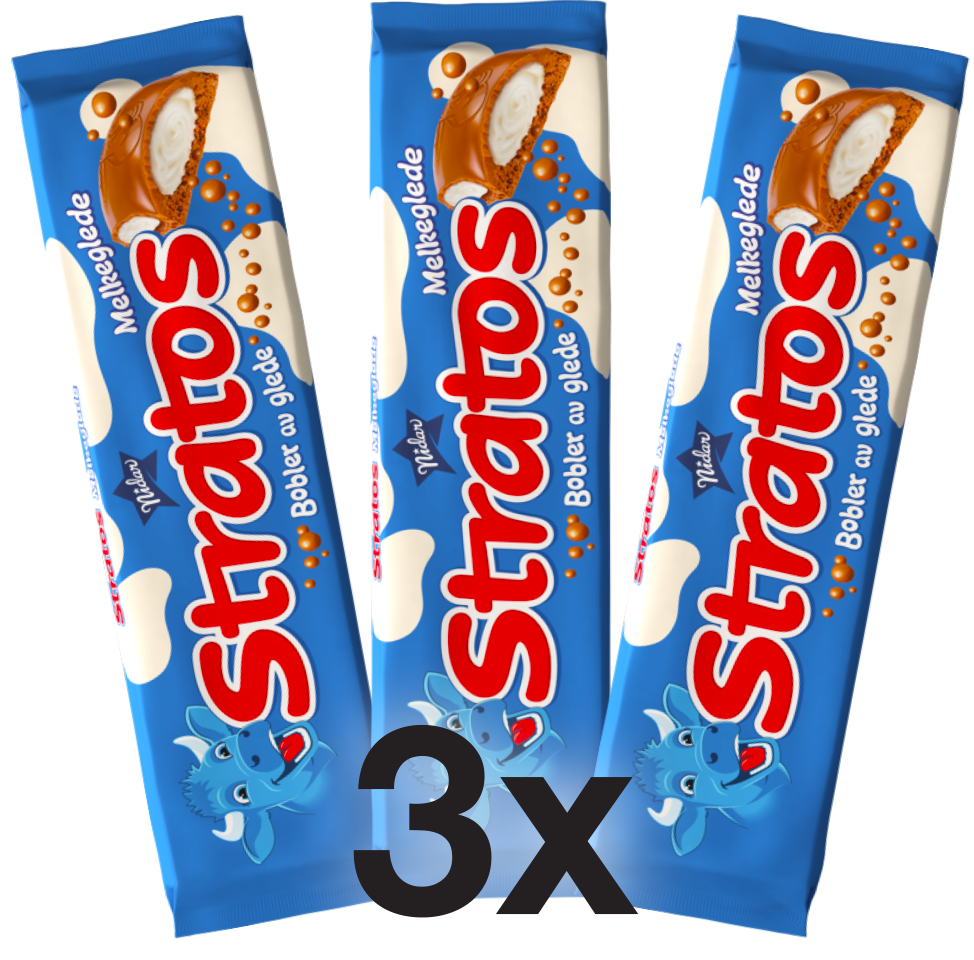 3x Nidar Stratos Melkeglede Melkesjokolade 175g - Norwegian