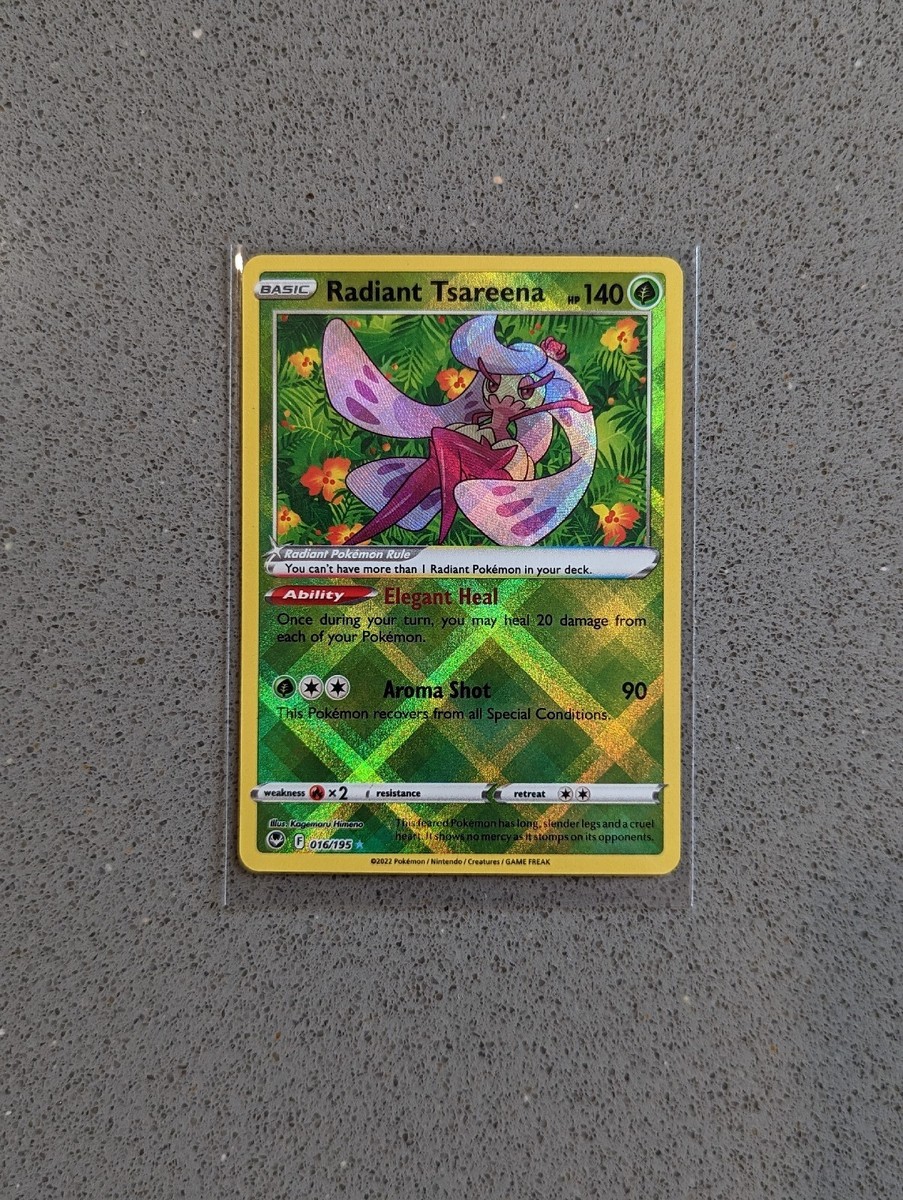 radiant tsareena pokemon card value Trading Game Sword & Shield Silver Tempest Rare Radiant #16 catching design. Pokmon Radiant Tsareena 016/195 Pokemon