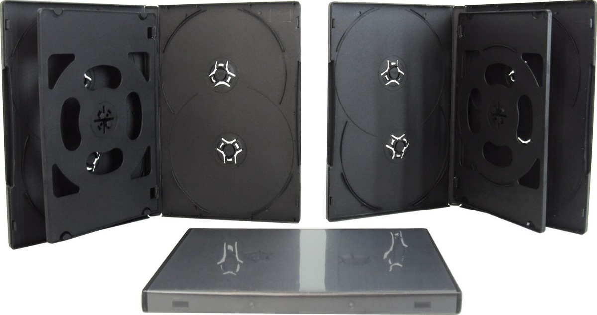 10) DV6R14BK 6-DVD Boxes Six Multi Cases Box Set Overlap Tray 14mm