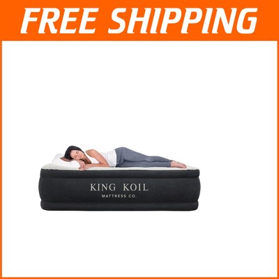 Comfort Pillow Top Twin Air Mattress, Built-In Pump & Carry Bag - Luxury Sleep