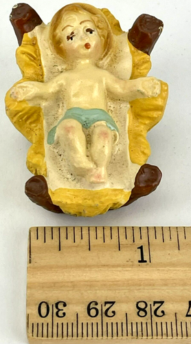 Vintage 7 Piece Hand Painted Chalkware Nativity Set Figurines Made in Italy - Picture 13 of 17