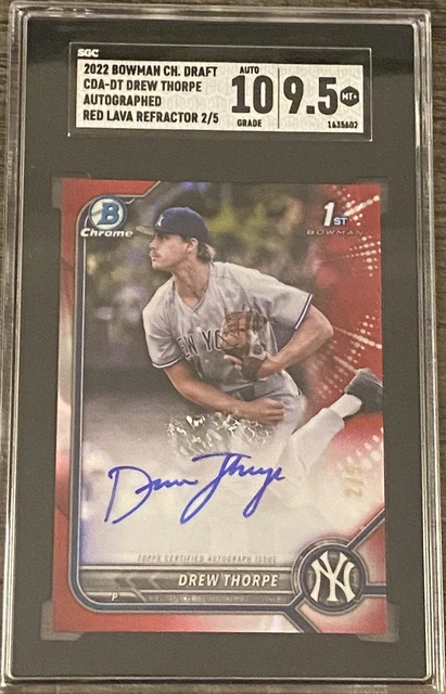 2022 Bowman Draft Chrome Drew Thorpe Red Lava Refractor Auto /5 SGC 9,5 / Auto 10