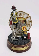 Heroic Firefighters Christmas Ornaments Out of Harm's Way The Bradford Editions