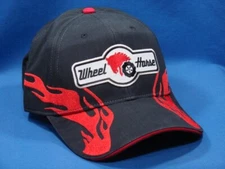 Wheel Horse Tractor Hat - Black With Red Flames - Low Crown Baseball Cap
