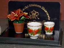 Dollhouse Miniature Flower & Vases Set 1:12 inch scale F37 F38 Reutter Porcelain