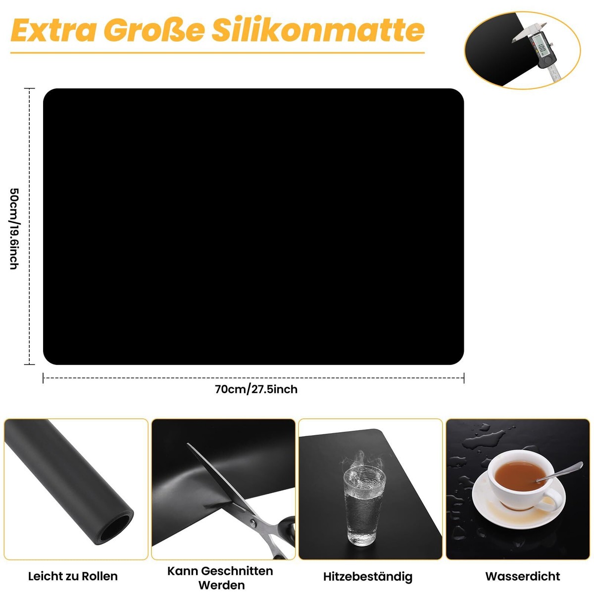 Confezione da 2 tappetini in silicone per bancone della
