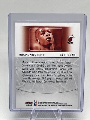 2004-05 Hoops Hot Prospects Notable Newcomers #15 Dwyane Wade NBA