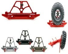 Rear Bumper W/Spare Tire Rack For 1/10 RC Axial SCX10 & SCX10 III AXI03007 Jeep