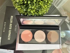 REALHER Ultimate Glow Getter Cheek Trio : Blush, Highlighter, Bronzer. NIB.