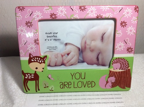 MARCO DE FOTOS BEBÉ NIÑA Nuevo en caja de regalo blanca CERÁMICA Enesco "You are love" Rosa - Imagen 1 de 4