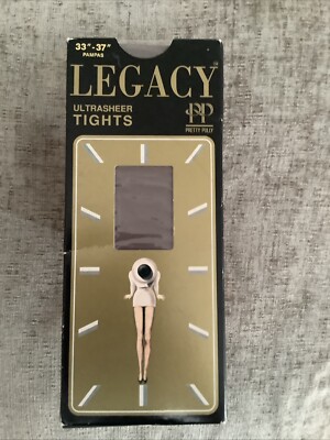 Vintage Pretty Polly Legacy ultra transparente Strumpfhose Strumpfhose Zwickel hellbraun Small
