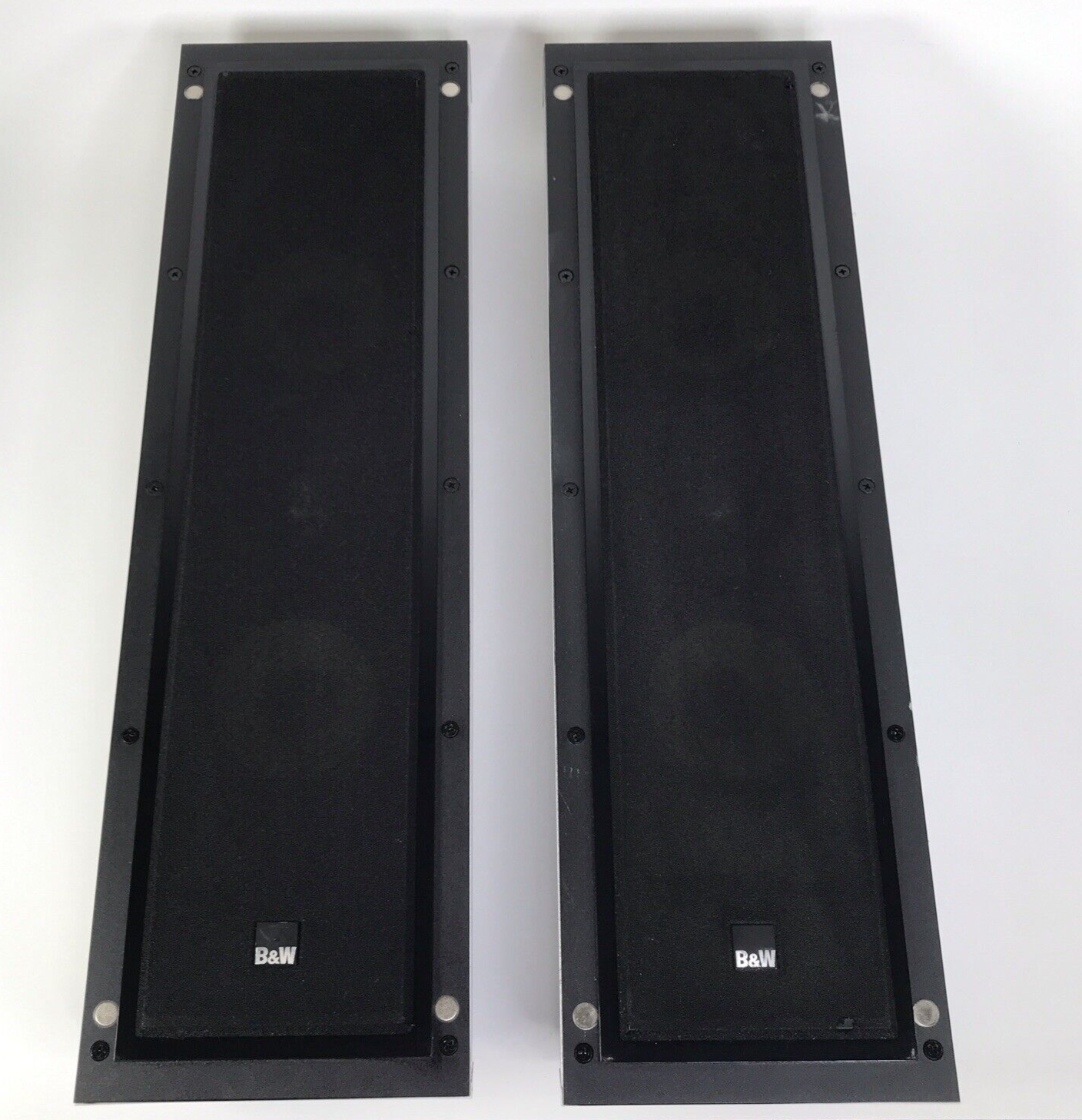 Pair Of Bowers and Wilkins B&W FPM4 Flat Panel Wall Speakers Silver & Black