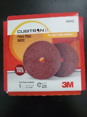3M 982C 4-1/2''x7/8'' 36+ Single Pack Cubitron II Fiber Disc 86942