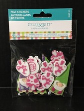 Easter Gnome Felt Stickers Kids Craft 20pc Celebrate It New