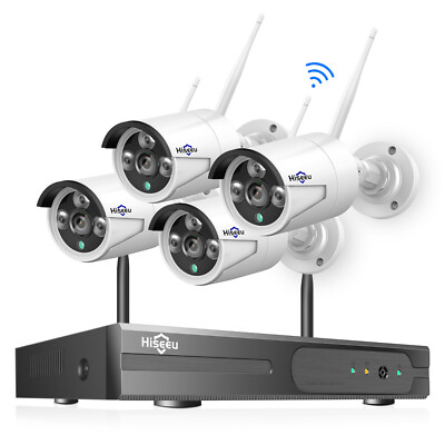 Hiseeu 8CH NVR Wifi CCTV Camera Security System 3MP Outdoor Camera NO HDD