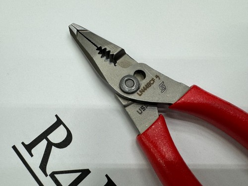Snap-on Tools USA NEWEST STYLE RED SOFT MINI Long Nose 5" Pliers LN44BCF dinged - Picture 3 of 11