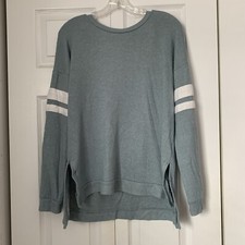 Hippie Rose Womens Top Light Blue. White Stri...