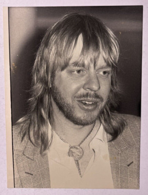 Rick Wakeman Photograph Yes Original Stamped Black And White Promotion 1984