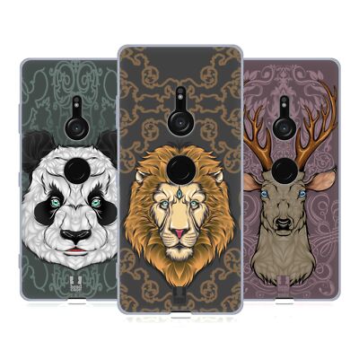 HEAD CASE DESIGNS DECORATIVE ANIMAL FACES SOFT GEL CASE FOR SONY PHONES 1