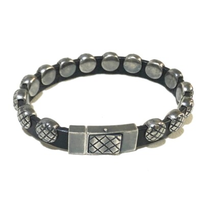 BOTTEGA VENETA Intrecciato Accessories Bracelet AG925 / Leather