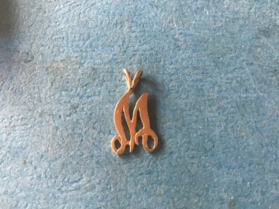 Copywrite 14K Gold BUCHSTABE M Anhänger Charm Initiale Monogramm 1,2g -13/16x7/16''