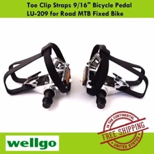 Wellgo Toe Clip Straps 9/16" Bicycle Pedal LU-209 for Road MTB Fixed Bike