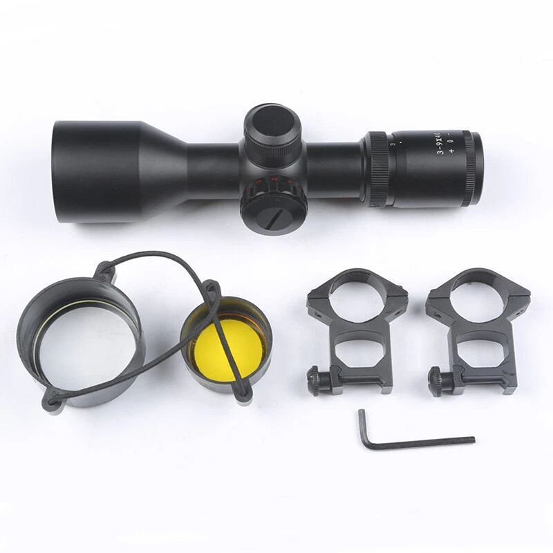 3-9x40V Rifle Scope Red/Green Mil-dot illuminated Reticle Sight w/Ring Mounts - Image 3 of 4