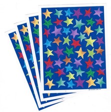 4 Sheets Hallmark Colorful STARS Scrapbook Stickers