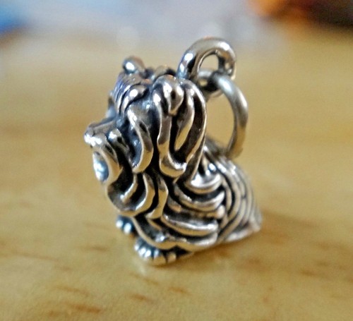 Sterling Silver 3D 14x11mm solid Yorkie Yorkshire Terrier Dog Charm - Picture 4 of 6