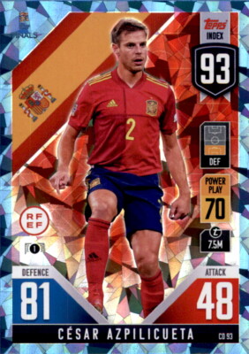 Road to Nations League 2022 Trading Card CD93 Cesar Azpilicueta CRYSTAL Parallel