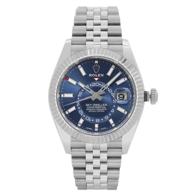 Rolex Sky-Dweller 326934 Stahl 18K Weissgold Blau Zifferblatt Automatische Uhr