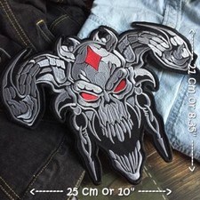 Satanic Devil Horror Biker Motorcycle Iron on Embroidered Large Back patch XL