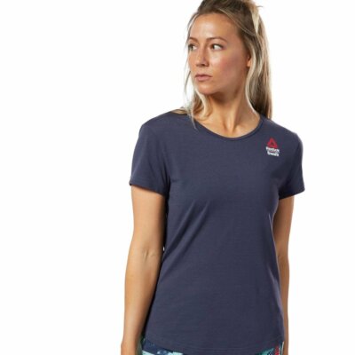 Reebok Women's Crossfit T-Shirt DY8417 Navy Blue Size XSmall