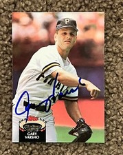 GARY VARSHO  SIGNED AUTOGRAPH 1992 Topps Stadium Club Card Pittsburgh Pirates