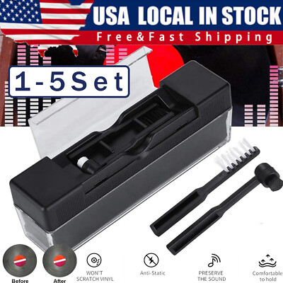 #ad 3in1 Vinyl Record Cleaning Brush Set Stylus Velvet Anti static Cleaner Tool Kit $18.28