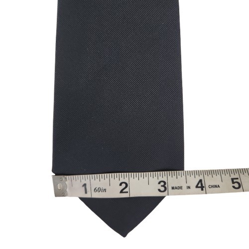 John Frederics Solid Black Polyester Tie-ACWA Uni… - image 5