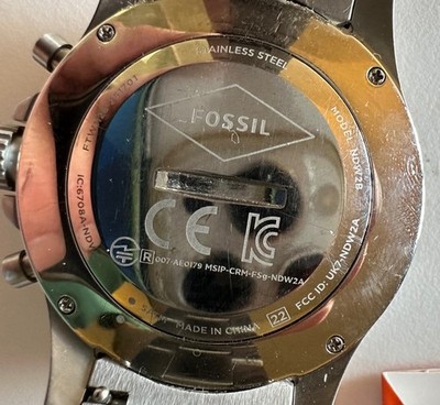 FOSSIL Q Crewmaster FTW1126P Hybrid Smartwatch Bluetooth Stainless