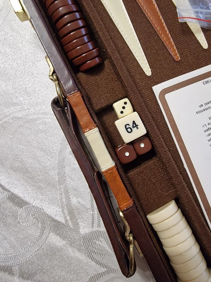 Backgammon, tragbares Koffer Set , Vintage  - Bild 3 von 4