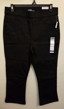 Terra Sky Women's 0X 14 Stretch Waist Capri Jegging BLACK Tummy Control 10726