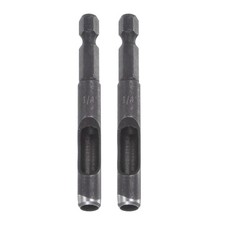 2pcs Leather Hollow Punch Hex Shank Drills 1/4" Hole Punch for Thick Fabric