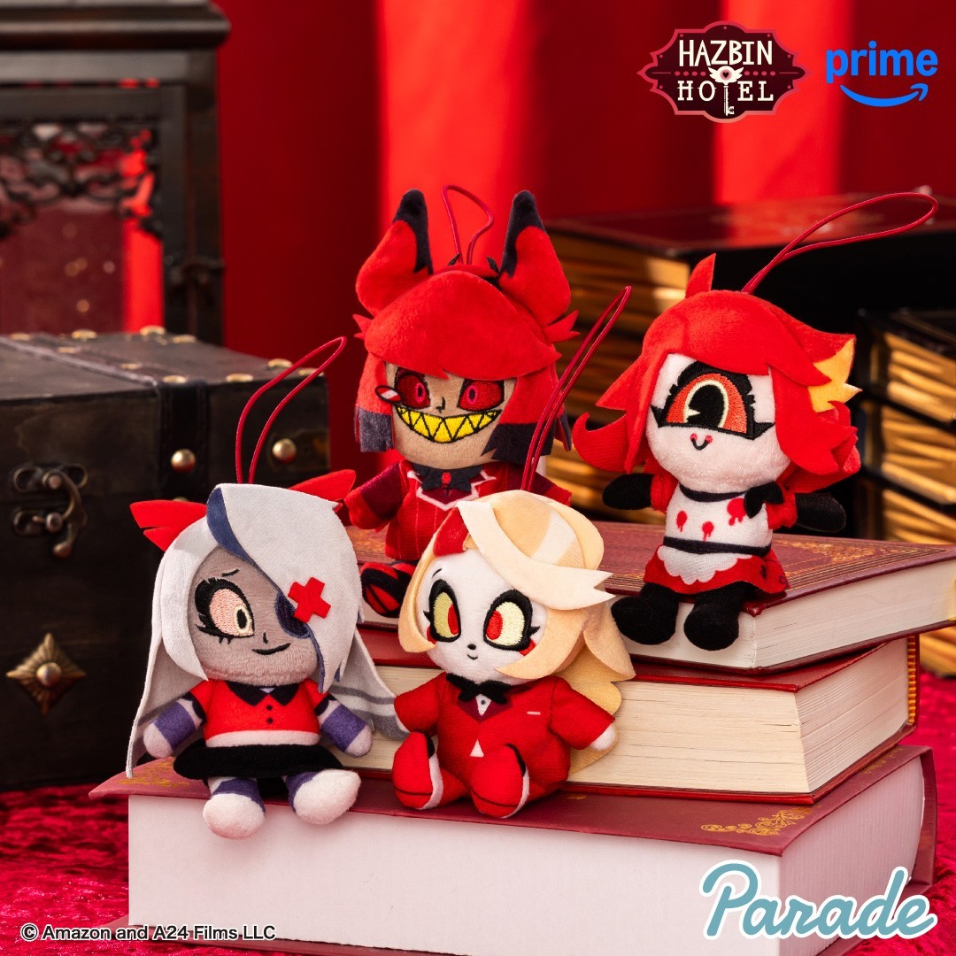 Hazbin Hotel Sitting Plush Mascot Vox Lucifer Alastar 10cm Round