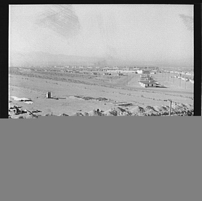 Photo:Las Vegas Nevada 1950s Basic watchtower view of desert base camp