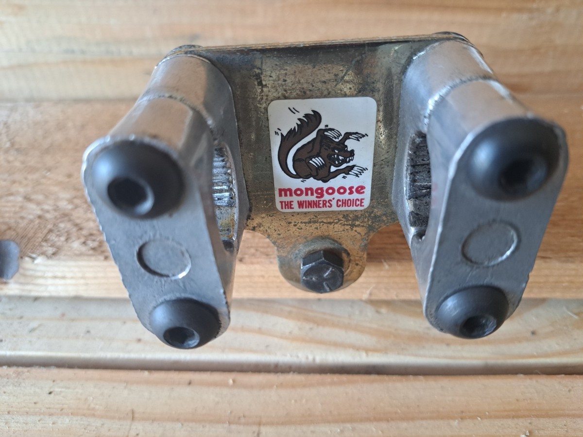 oldbmx 　スラントダブルクランプステム　ビンテージ Vintage Mongoose Double Clamp Gold Stem Team Supergoose Old School