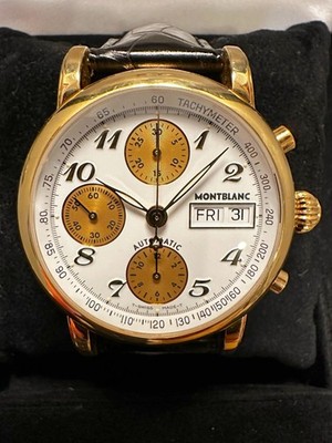 Montblanc Meisterstück Star 18K Gold Automatic Chronograph Watch Mens